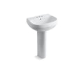 KOHLER K-2293-4-0 Wellworth Pedestal bathroom sink with 4" centerset faucet holes