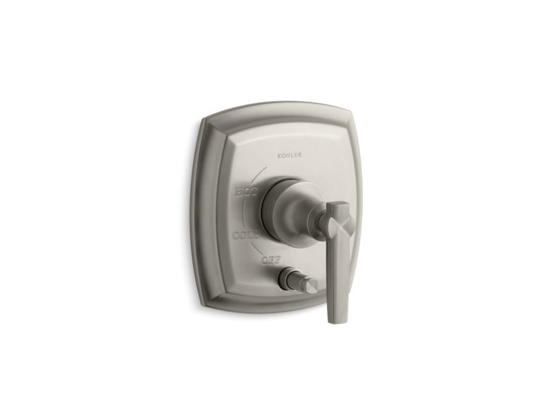 KOHLER K-T98759-4-BN Vibrant Brushed Nickel Margaux Rite-Temp pressure-balancing valve trim with push-button diverter and lever handles, valve not included
