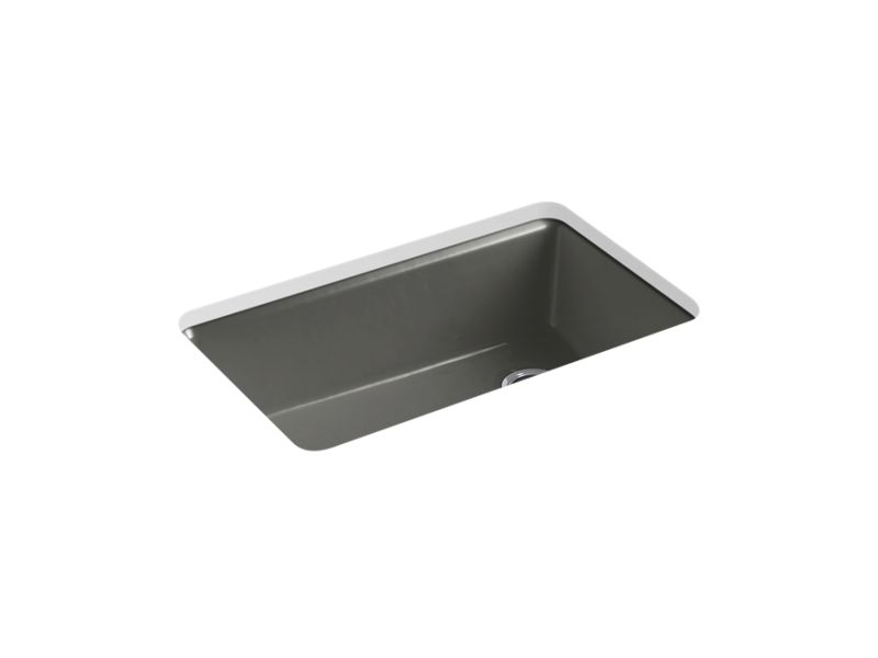 KOHLER K-5871-5UA3-58 Thunder Grey Riverby 33" undermount single-bowl workstation kitchen sink