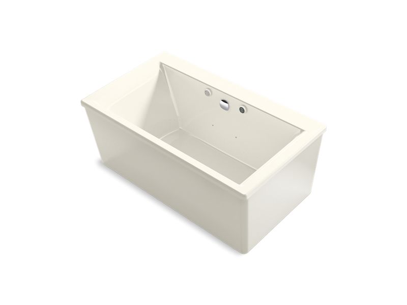 KOHLER K-24018-GHW-96 Stargaze 60" x 34" freestanding Heated BubbleMassage air bath with Bask heated surface and straight shroud