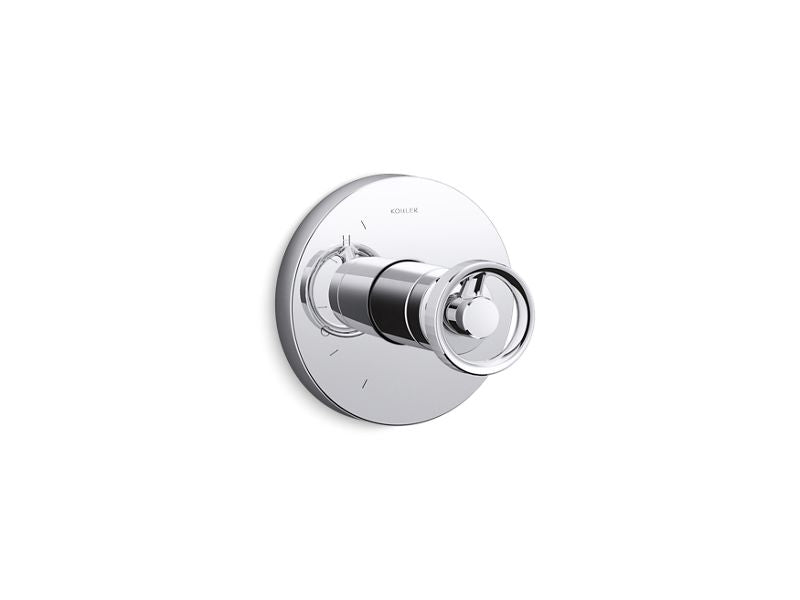 KOHLER K-TS78015-9-CP Polished Chrome Components Rite-Temp shower valve trim with Industrial handle