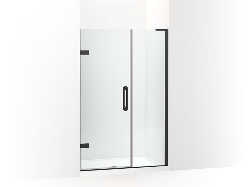 KOHLER K-27607-10L-BL Matte Black Components 71-3/4" H pivot shower door with 3/8" - thick glass