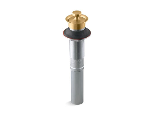 KOHLER K-7127-2MB Vibrant Brushed Moderne Brass Bathroom sink drain with non-removable metal stopper and without overflow