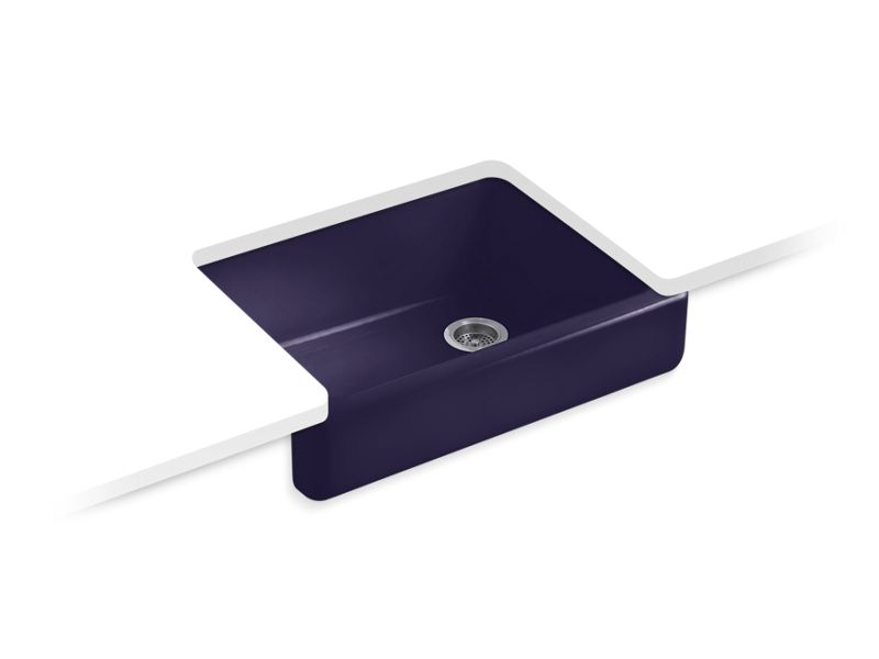 KOHLER K-6486-DGB Whitehaven 29-1/2" Undermount Single-Bowl Farmhouse Kitchen Sink In Indigo Blue