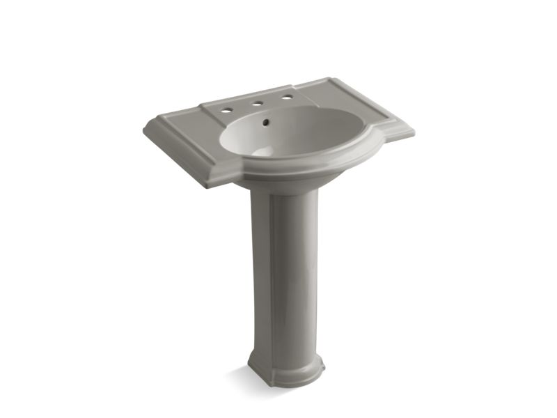 KOHLER K-2294-8-K4 Devonshire 27" pedestal bathroom sink with 8" widespread faucet holes