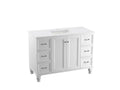 KOHLER K-99522-LG-1WA Damask 48" Bathroom Vanity Cabinet In Linen White