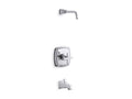 KOHLER K-TLS16225-3-CP Margaux Rite-Temp(R) bath and shower valve trim with cross handle and NPT spout, less showerhead