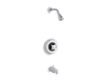 KOHLER K-TS6908-2G-CP Triton Rite-Temp Bath And Shower Valve Trim With Standard Handle, Npt Spout And 1.75 Gpm Showerhead In Polished Chrome