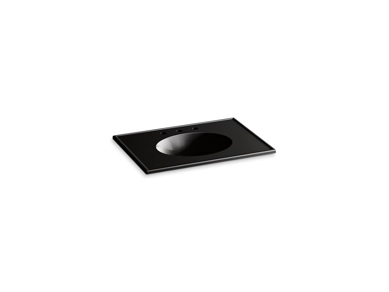 KOHLER Ceramic/Impressions K-2796-8-7 Black Black 31" Vitreous china vanity top with integrated oval sink