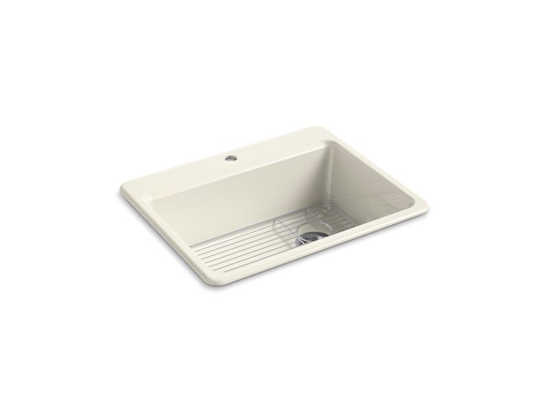 KOHLER K-8668-1A1-96 Biscuit Riverby 27" top-mount single-bowl kitchen sink