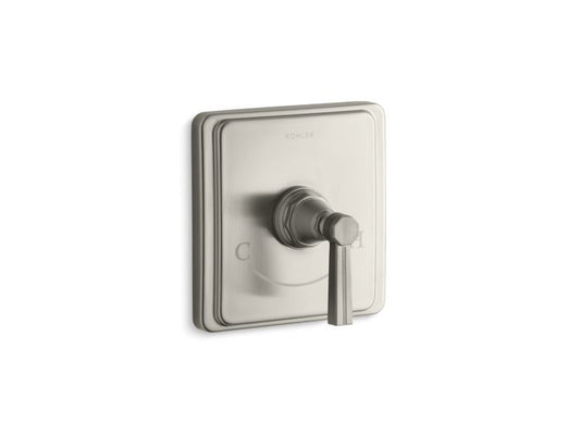 KOHLER Pinstripe K-T13173-4B-BN Vibrant Brushed Nickel MasterShower temperature control valve trim with Lever handle