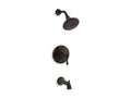 KOHLER K-TS13492-4-2BZ Kelston Rite-Temp(R) bath and shower valve trim with lever handle, spout and 2.5 gpm showerhead
