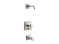 KOHLER K-T13133-3BL-BN Pinstripe Rite-Temp(R) bath and shower trim set with push-button diverter and cross handle, less showerhead