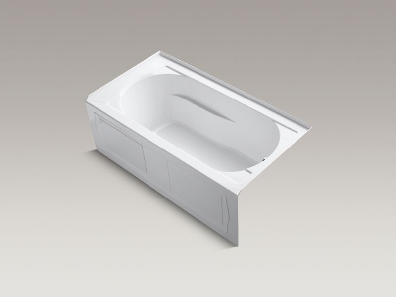 KOHLER K-1357-GHRAW-0 Devonshire 60" x 32" Heated BubbleMassage air bath with Bask, alcove, right drain