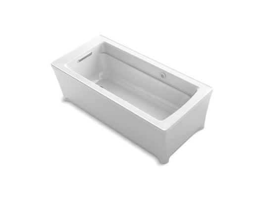 KOHLER K-2595-GHW-0 Archer 67-3/4" x 31-3/4" freestanding Heated BubbleMassage air bath with Bask heated surface