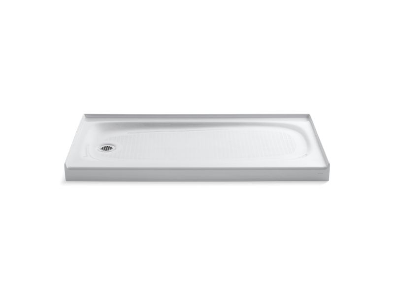 KOHLER K-9053-0 White Salient 60" x 30" single threshold left-hand drain shower base