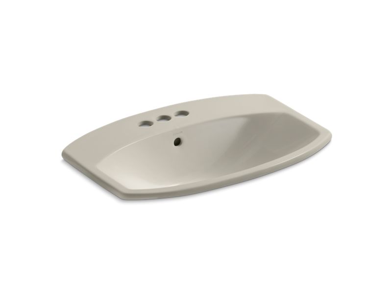 KOHLER K-2351-4-G9 Cimarron Drop-in bathroom sink with 4" centerset faucet holes