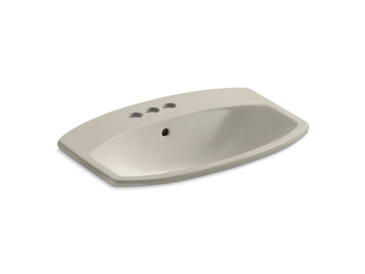 KOHLER K-2351-4-G9 Cimarron Drop-in bathroom sink with 4" centerset faucet holes