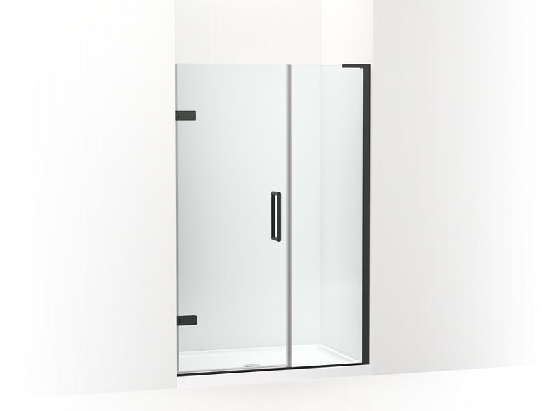 KOHLER K-27604-10L-BL Matte Black Composed Frameless pivot shower door, 71-3/4" H x 45-1/4 - 46" W, with 3/8" thick Crystal Clear glass