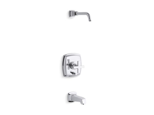 KOHLER K-T16233-3L-CP Margaux Rite-Temp(R) bath and shower trim set with push-button diverter and cross handle, less showerhead