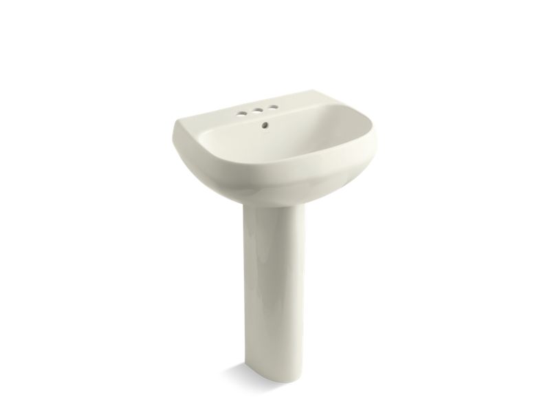 KOHLER K-2293-4-96 Wellworth Pedestal bathroom sink with 4" centerset faucet holes