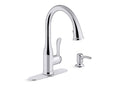 KOHLER K-REC23863-SD-CP Motif Pull-down kitchen faucet with soap/lotion dispenser In Polished Chrome
