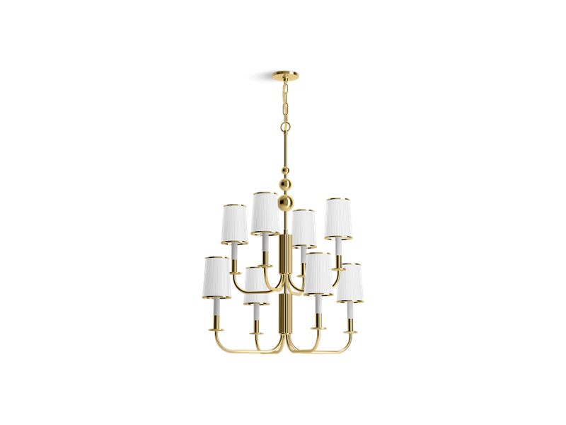 KOHLER K-27442-CH08-2PL Polished Brass Tresdoux Eight-light chandelier