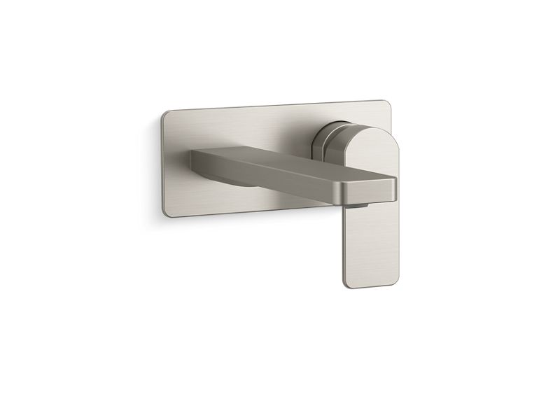 KOHLER K-22567-4-BN Vibrant Brushed Nickel Parallel Wall-mount single-handle bathroom sink faucet, 1.2 gpm