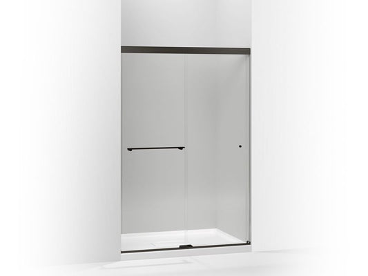 KOHLER K-707100-L-ABZ Anodized Dark Bronze Revel Sliding shower door, 70" H x 44-5/8 - 47-5/8" W, with 1/4" thick Crystal Clear glass