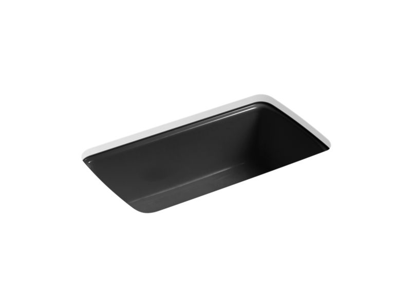KOHLER K-5864-5U-7 Black Black Cape Dory 33" x 22" x 9-5/8" undermount single-bowl kitchen sink