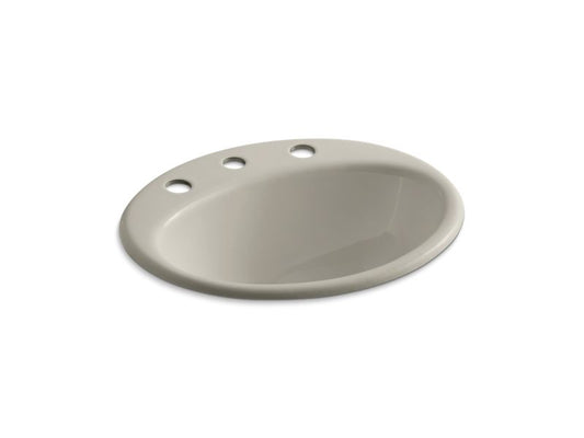 KOHLER K-2905-8-G9 Farmington Drop-in bathroom sink with 8" widespread faucet holes