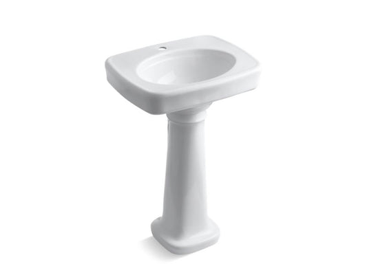 KOHLER K-2338-1-0 Bancroft 24" pedestal bathroom sink with single faucet hole
