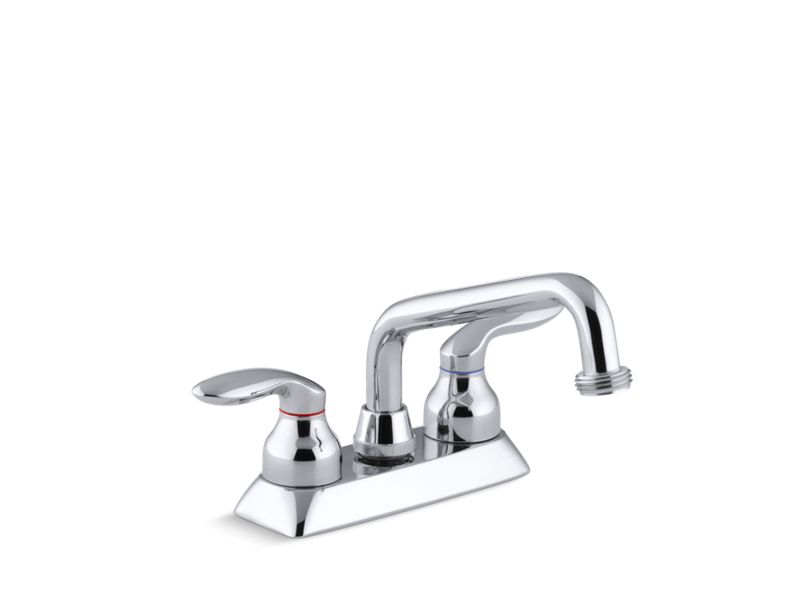 KOHLER K-15271-4-CP Coralais utility sink faucet with threaded spout and lever handles