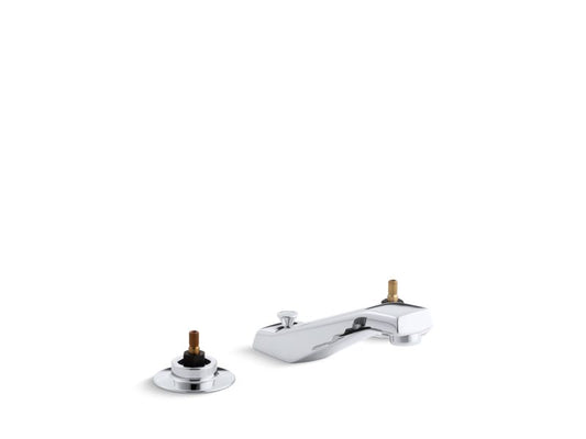KOHLER K-7471-K-CP Triton Widespread commercial bathroom sink base faucet with pop-up drain and rigid cross connections, requires handles