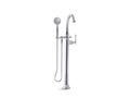 KOHLER K-T97332-4-CP Kelston Floor-Mount Bath Filler Trim With Handshower In Polished Chrome
