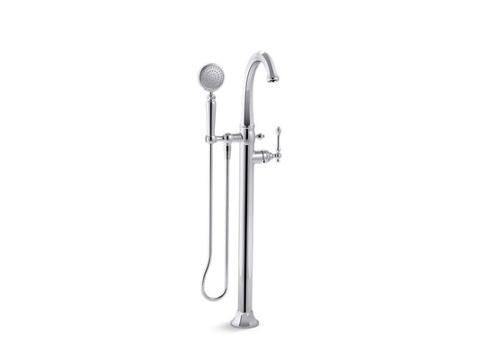 KOHLER K-T97332-4-CP Polished Chrome Kelston Floor-mount bath filler trim with handshower