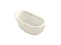 KOHLER K-6369-W1-96 Sunstruck 65-1/2" x 35-1/2" oval freestanding bath with Bask heated surface and fluted shroud