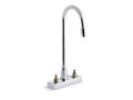 KOHLER K-7305-K-CP Triton Centerset commercial bathroom sink faucet with gooseneck spout and aerator, requires handles, drain not included