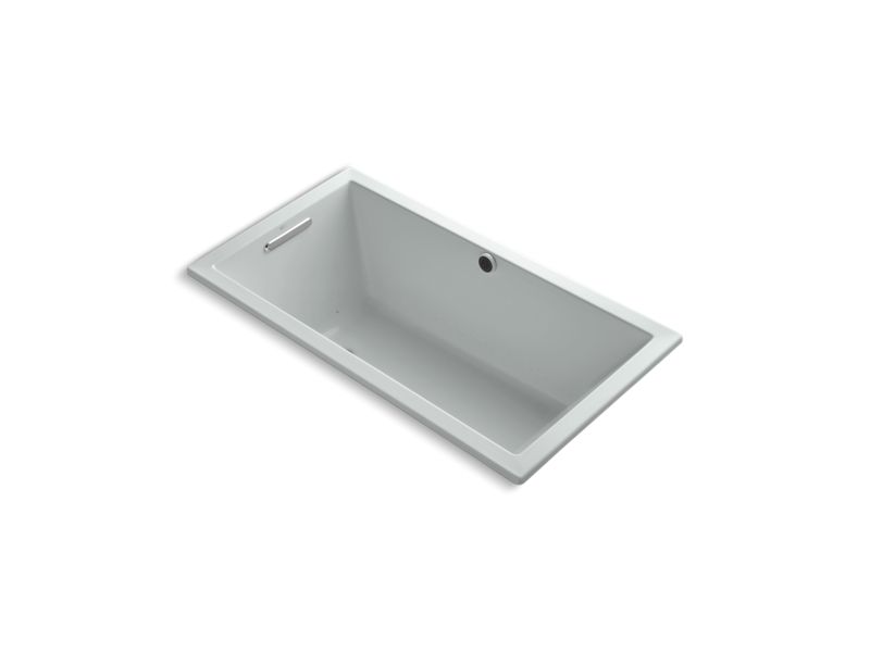 KOHLER K-1168-GH-95 Ice Grey Underscore 60" x 32" Heated BubbleMassage air bath with end drain