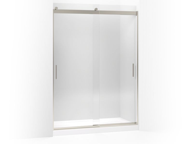 KOHLER K-706013-L-NX Levity Sliding shower door, 82" H x 56-5/8 - 59-5/8" W, with 3/8" thick Crystal Clear glass
