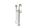 KOHLER K-T97332-4-BN Kelston Floor-Mount Bath Filler Trim With Handshower In Vibrant Brushed Nickel
