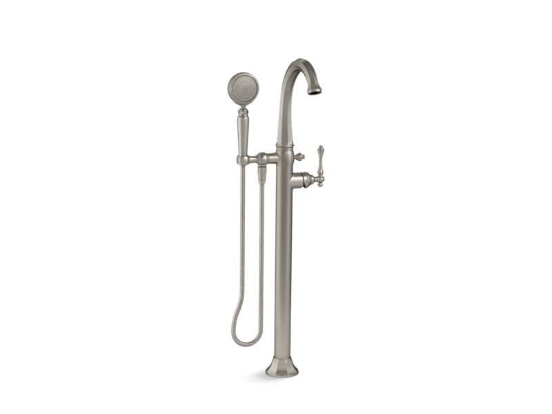KOHLER K-T97332-4-BN Kelston Floor-Mount Bath Filler Trim With Handshower In Vibrant Brushed Nickel