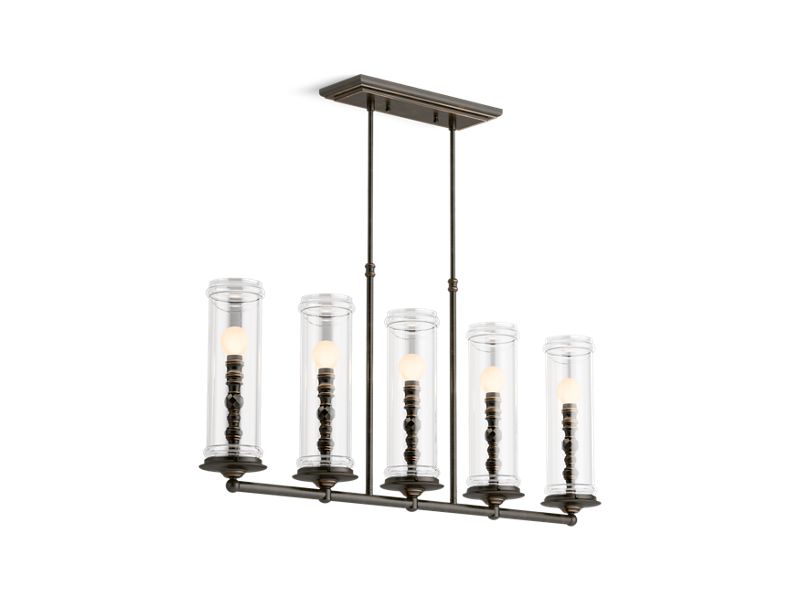 KOHLER K-23346-CH05-BZL Damask Five-light linear chandelier