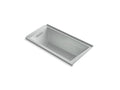 KOHLER K-1167-GHVL-95 Underscore 60" X 30" Alcove Vibracoustic Bath With Heated Bubblemassage, Left Drain In Ice Grey