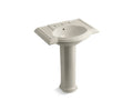 KOHLER K-2294-8-G9 Devonshire 27" pedestal bathroom sink with 8" widespread faucet holes