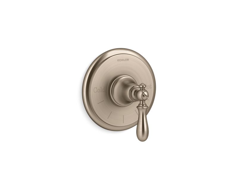 KOHLER K-T72769-9M-BV Vibrant Brushed Bronze Artifacts MasterShower temperature control valve trim with swing lever handle