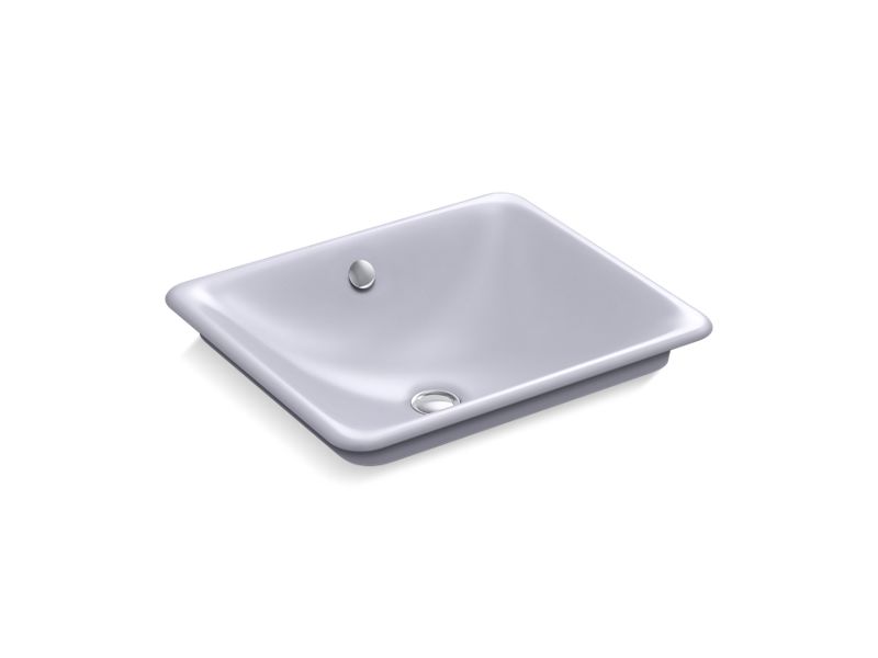 KOHLER K-5400-LG-GRL Iron Plains Rectangle Wading Pool bathroom sink with Lavender Grey painted underside