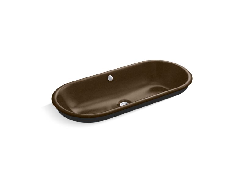 KOHLER K-20213-P5-KA Iron Plains Capsule Drop-in/undermount vessel bathroom sink with Iron Black painted underside