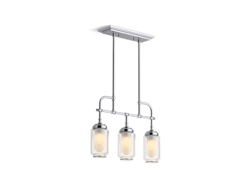KOHLER K-22658-CH03-CPL Artifacts Three-light linear chandelier