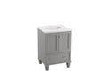 KOHLER K-CM99514-BD1-1WT Damask 24" Bathroom Vanity Cabinet With Sink And Quartz Top In Mohair Grey